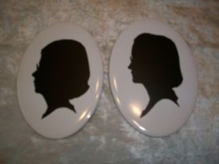 Oval Woman Silhouette Pictures Signed by Ludy Ferreira 1979