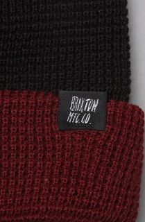 Brixton The Duncan Beanie in Black Burgundy