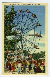 Ferris Wheel at Sterlings Rocky Glen Park Postcard Moosic