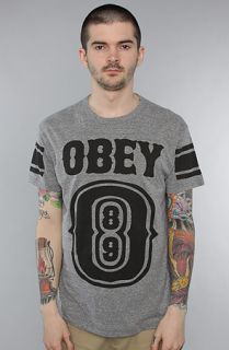 Obey The O89 Jersey TriBlend Tee in Heather Grey