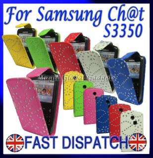New Diamond Leather Flip Case for Samsung Chat CH T S3350