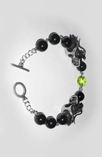 Custom Crystalz The Silver Dragons Bracelet in Black Onyx with 10MM