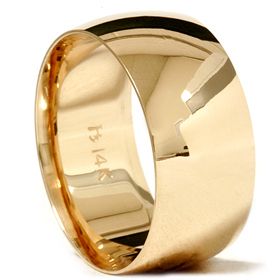  Gold Mens High Polished Comfort Fit Wedding Ring Band 4 12