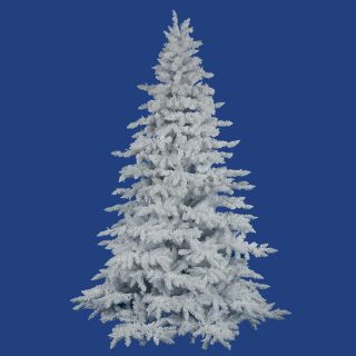  FLOCKED WHITE on WHITE DOWNSWEPT UNLIT FULL CHRISTMAS TREE NOT PRELIT