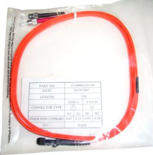   MTRJ ST MTRJ to ST Fiber Optic Optical Patch Cord Cable 3M us3