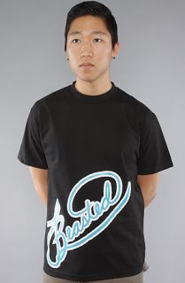 Beasted The Classic Beasted Scripty Tee in Black Teal White