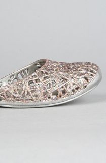 Melissa Shoes The Campana Zig Zag in Silver Glitter