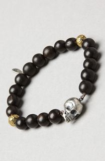 Cohen The Sterling Silver Skull Bracelet with Gold Beads  Karmaloop