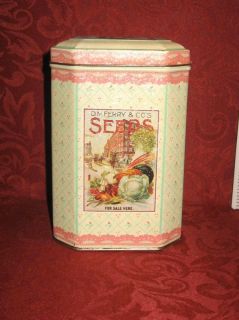 Vintage Tin Container Ferry Morse Seed Co 6T x 4W X4D