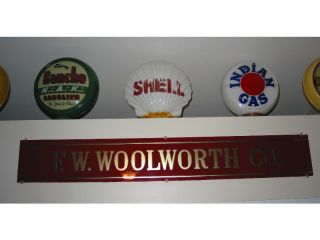 RARE 1930s F w Woolworth Reverse Glass 5 10 Department Store Sign No