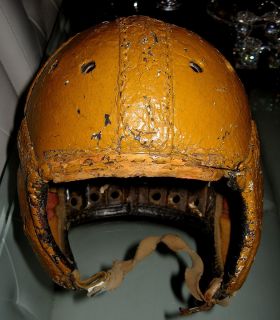 Fabolous Vintage 1920s 1930s Game Worn Leather Football Helmet
