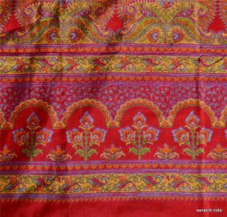 Vintage Saree Dress Fabric Art Silk Printed Sari Quilt Craft Floral