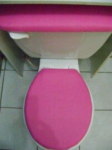 Bubblegum Solid Pink Fleece Fabric Toilet Seat Cover Set