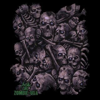 725O Zombie Skull Stack Heat Transfer T Shirt Fabric Sweatshirt Iron