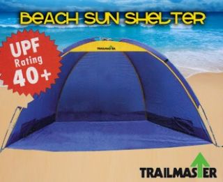 Trailmaster Beach Sun Shelter UV40 Shade Tent Wind Insect Protect New