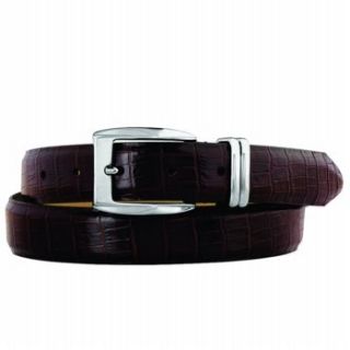 Accessories Johnston and Murphy Mens Croc Embossed Brown 