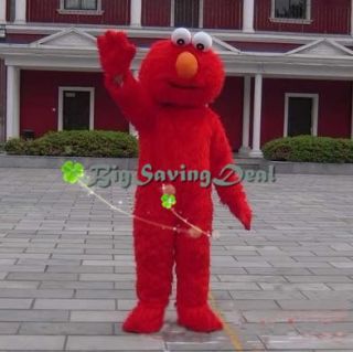  Street Elmo Adult Mascot Costume Red Monster Fancy Party Dress
