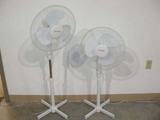 TWO NEW 16 3 SPEED OSCILLATING FLOOR STAND FANS w/ NIGHT LIGHT FREE