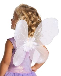 Girl White Fairy Butterfly Wings Halloween Costume Accessory Little