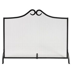 extras view all 1 panel black wrought iron fireplace screen