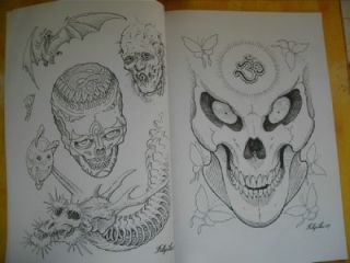 Skulls by Filip Leu Popular Design Tattoo Flash Book Sketch Manuscript