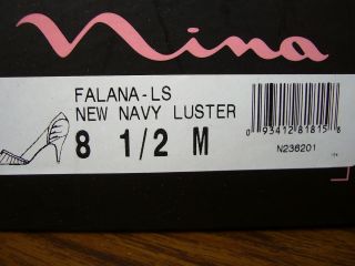 Nina Falana LS Navy Satin New Womens Classic Open Toe Pumps Shoes US