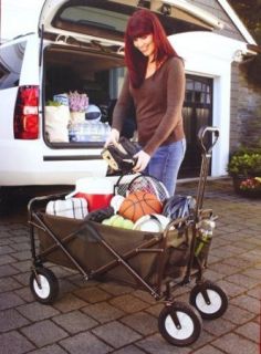 New Collapsible Folding Wagon Utility Cart with Cover 100LB Capacity