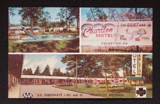 1960s Charlton Motel Billboard Rigdon Folkston GA PC