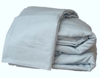 fine linens sateen 250t light blue standard pillowcases new