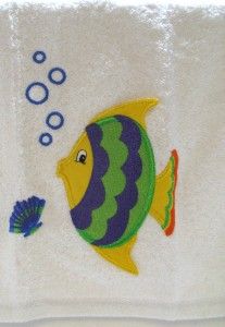 New Set 2 Fish Hand Towels Saltwater Splash Kids Bath