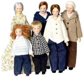  Modern Porcelain Doll Extended Family Set People Maid New