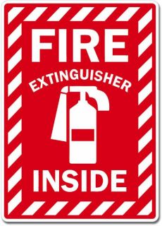 Fire Extinguisher Inside Sign Wall Window Car Vinyl Sticker Decal Pick