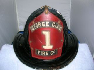   Firemens Helmet Cairns Brother West Conshohocken Pa George Clay Fire
