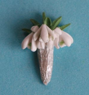 Snowdrops Lapel Pin Flower Jewellery Made in Wales