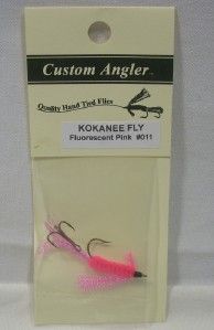 Custom Angler Fluorescent Pink Hand Tied Kokanee Fly Fishing Flies
