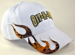 Git R DONE Larry The Cable Guy Side Flame Cap Hat White