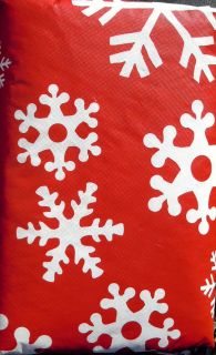  Holidays Snowflakes Vinyl Tablecloth Flannel Back All Sizes