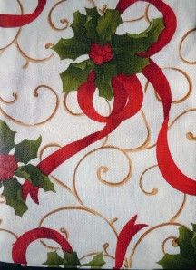  holidays ivory bows poinsettia vinyl tablecloth flannel back all sizes