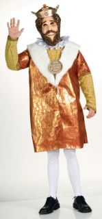 Burger King Deluxe Adult Costume Food Theme Mens Robe Crown Royalty