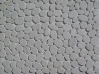 White Jade Flat Natural River Rock Pebble Tile / Kitchen Backsplash