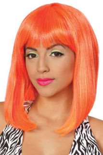 Tropical Flava Costume Wig Orange Size Standard