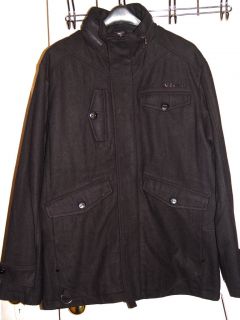 Mens Rocawear Black Wool Jacket Coat New Tags Large L