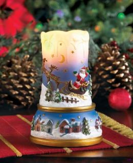 scenic santa sleigh christmas led flameless candle