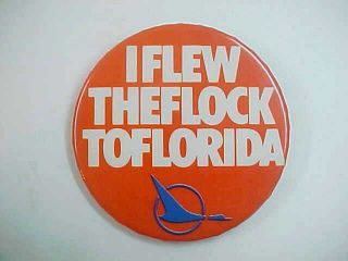 Vintage I Flew The Flock to Florida Republic Airlines Metal Pinback