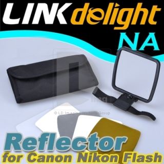 Flash Diffuser Reflector 360° Rotatable Bracket Fr Canon Nikon Sony
