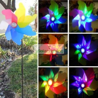 Solar Garden Windmill Spinner Color Changing Light