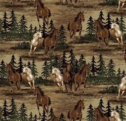 Horse Fleece Fabric Mustang Valley from Baum Textiles