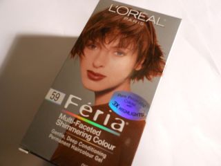 NEW  LOreal Feria Hair Color 59 Hot Toffee   Rich Golden Brown