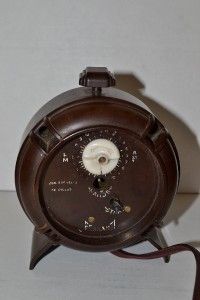 ferranti art deco bakelite clock cream / brown with alarm working as