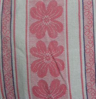 Vintage Cotton Pink Floral Tablecloth Estate Find